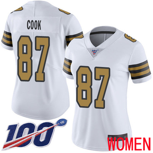 New Orleans Saints Limited White Women Jared Cook Jersey NFL Football #87 100th Season Rush Vapor Untouchable Jersey